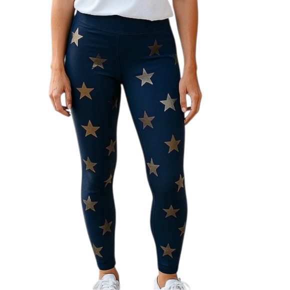 Jessica Simpson Navy Blue and Black Star Leggings that Glitter Women’s Medium - Picture 1 of 16